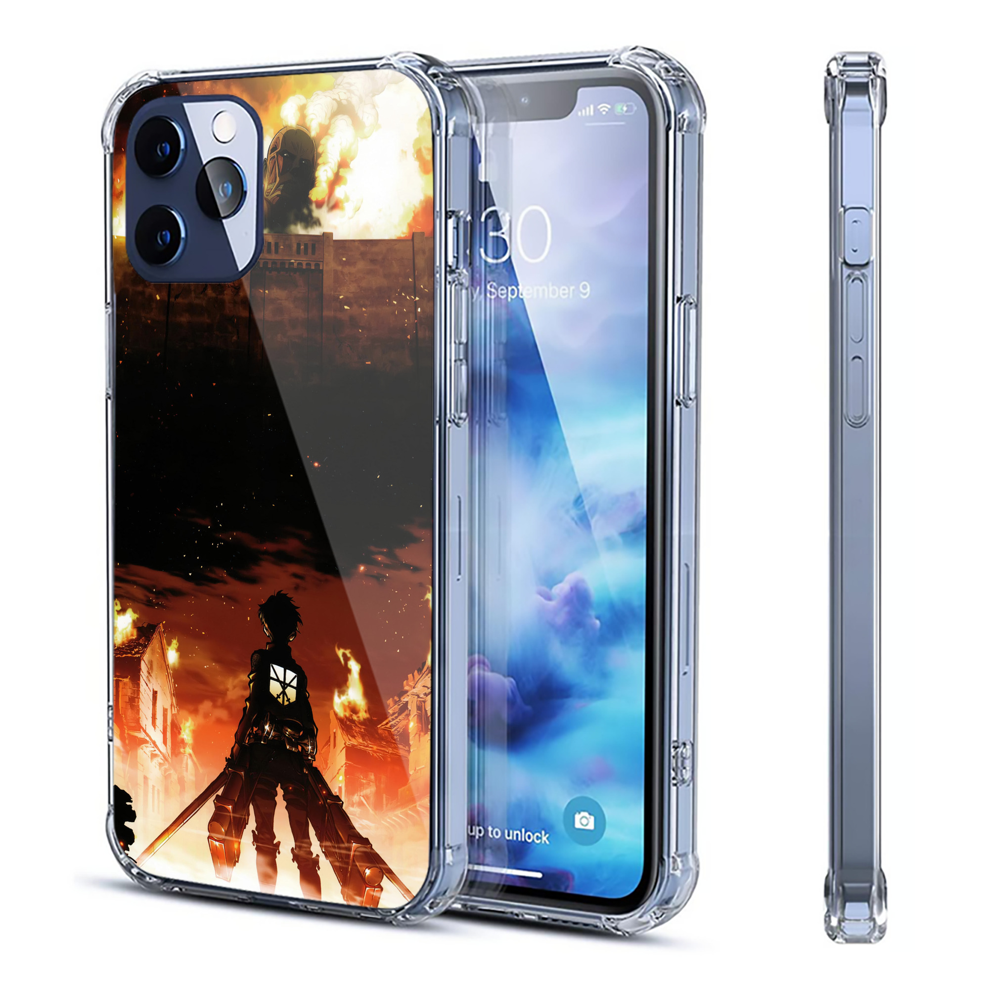 （画像用） 進撃の巨人 Attack on Titan 【iPhone 12シリーズ対応】透明スマホケース（クリアソフトケース）